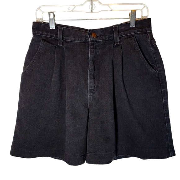 Lee Pants - Vtg Lee black pleated high waist mom shorts Size 10
